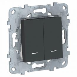 Изображение продукта Переключатель двухклавишный с подсветкой Schneider Electric Unica New 